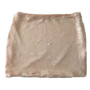 Forever 21 Baby Pink Peach Sequin Mini Skirt
